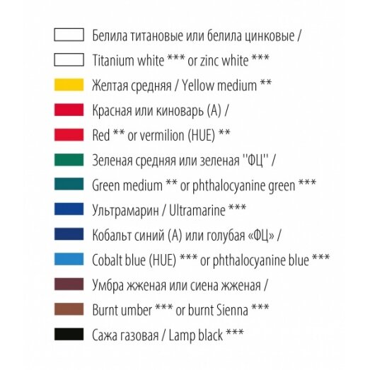 Acrylic artists' colours set "Ladoga" 8 colours in 18 ml tubes, cardboard box 2
