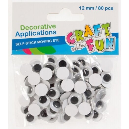 Akytės dekoravimui lipnios 12 mm, 80 vnt CRAFT-FUN Akytės dekoravimui lipnios 12 mm, 80 vnt CRAFT-FUN