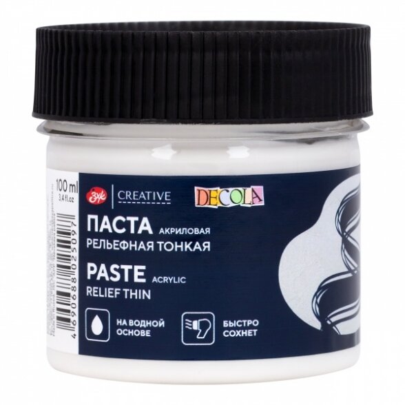 Artists' Acrylic paste relief thin "Decola" in plastic jars 100 ml