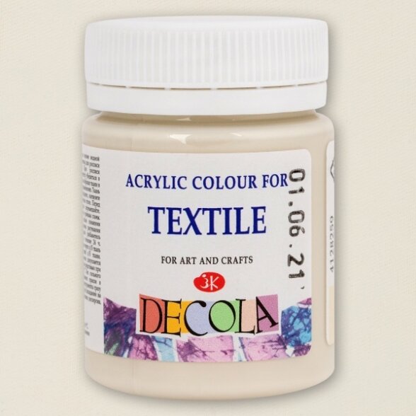 Akriliniai dažai audiniams Decola 50 ml Nr.259 dramblio kaulas