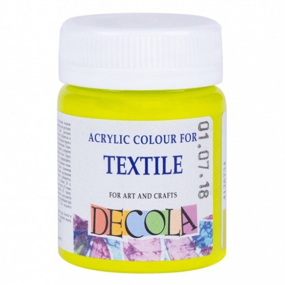 Decola Acrylic Textile Paint 50 ml — 734 Lime Decola Acrylic Textile Paint 50 ml — 734 Lime