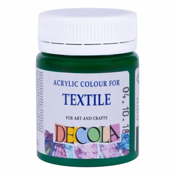Decola Acrylic Textile Paint 50 ml — 710 Green deep Decola Acrylic Textile Paint 50 ml — 710 Green deep