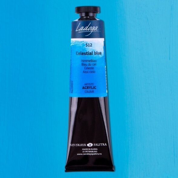 Akriliniai dažai dailei Ladoga 46 ml Nr.512 dangaus žydra Akriliniai dažai dailei Ladoga 46 ml Nr.512 dangaus žydra