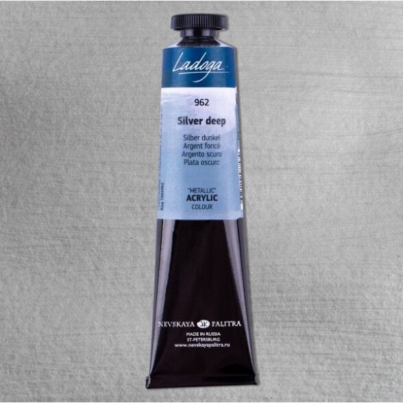 Acrylic Colours "Metallic" Ladoga Tubes 46 ml — 962 Silver Deep Acrylic Colours "Metallic" Ladoga Tubes 46 ml — 962 Silver Deep