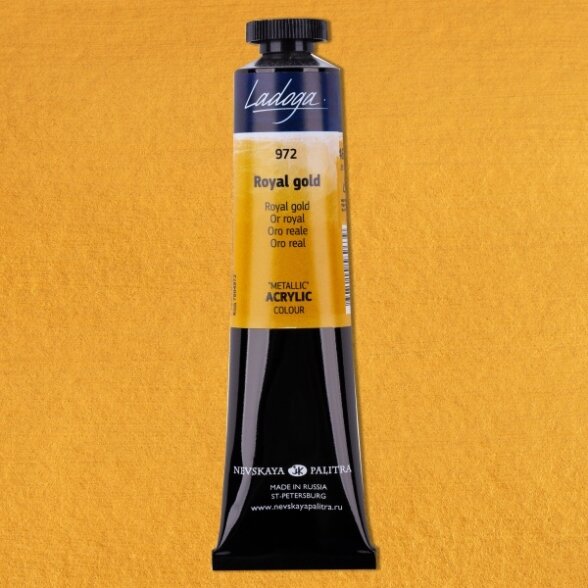 Acrylic Colours "Metallic" Ladoga Tubes 46 ml — 972 Royal Gold Acrylic Colours "Metallic" Ladoga Tubes 46 ml — 972 Royal Gold
