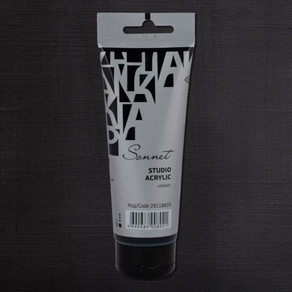 Akriliniai dažai dailei Sonnet 120 ml Nr.810 juodos spalvos Akriliniai dažai dailei Sonnet 120 ml Nr.810 juodos spalvos