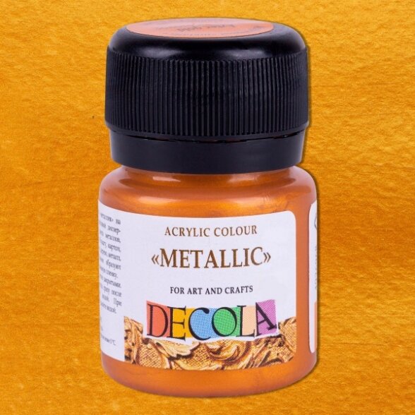 Acrylic Colours "Metallic" Decola in Plastic Jar 20 ml — 968 Aztec Gold Acrylic Colours "Metallic" Decola in Plastic Jar 20 ml — 968 Aztec Gold