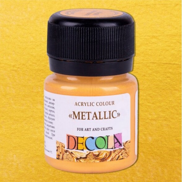 Acrylic Colours "Metallic" Decola in Plastic Jar 20 ml — 969 Inca Gold Acrylic Colours "Metallic" Decola in Plastic Jar 20 ml — 969 Inca Gold