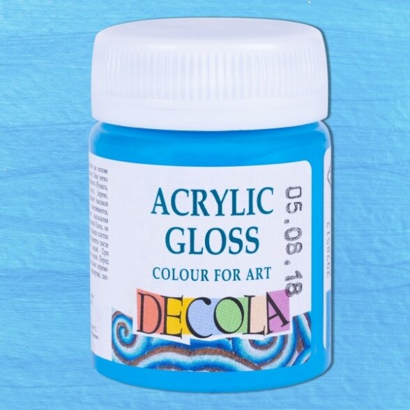 Acrylic Gloss Colours Decola in Plastic Jar 50 ml — 512 Celestial Blue Acrylic Gloss Colours Decola in Plastic Jar 50 ml — 512 Celestial Blue