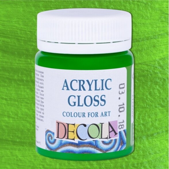 Akriliniai dažai Decola 50 ml Nr.717 šviesiai žalios spalvos Akriliniai dažai Decola 50 ml Nr.717 šviesiai žalios spalvos