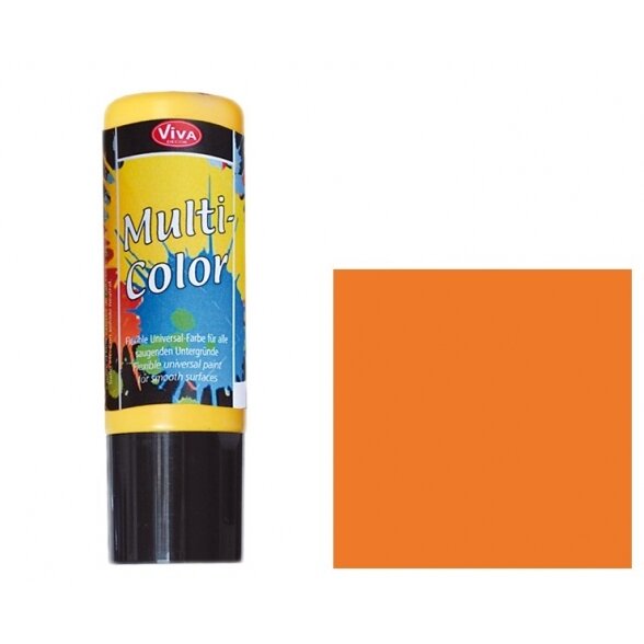 Akriliniai dažai Viva Decor Multi-Color 90 ml oranžinės spalvos Nr.300 Akriliniai dažai Viva Decor Multi-Color 90 ml oranžinės spalvos Nr.300
