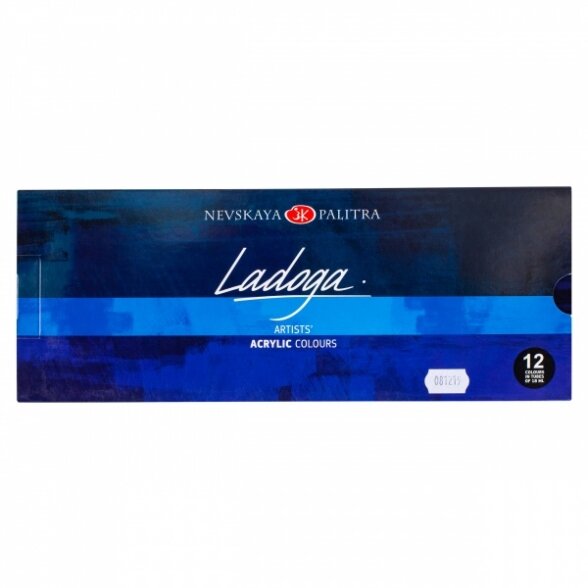 Acrylic artists' colours set "Ladoga" 12 colours in 18 ml tubes, cardboard box