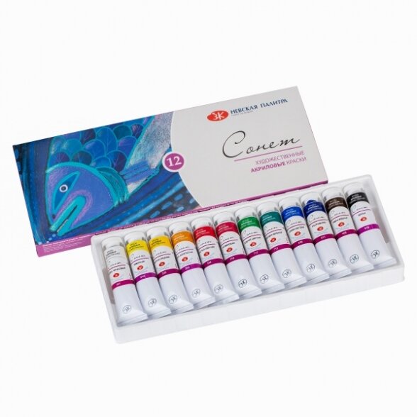 Set of artistic acrylic paints "Sonnet" 12*18 ml. 1