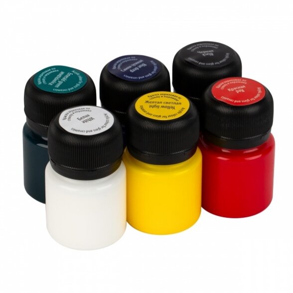 Akrilinių dažų rinkinys stiklui ir keramikai Decola 6x20 ml 2 Akrilinių dažų rinkinys stiklui ir keramikai Decola 6x20 ml 2