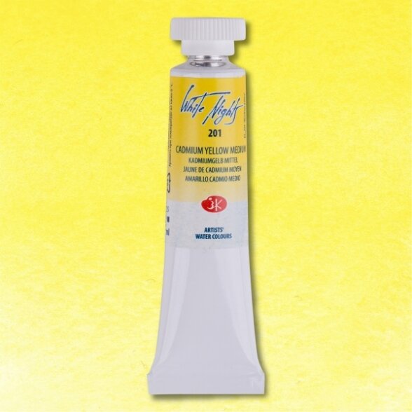 Akvarelė tūtelėje White Nights 10 ml Nr.201 kadmis geltonas Akvarelė tūtelėje White Nights 10 ml Nr.201 kadmis geltonas