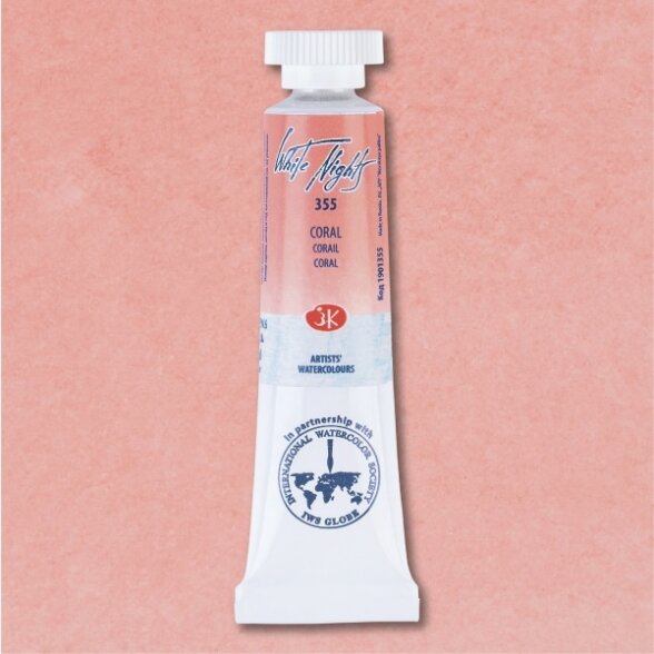 Akvarelė tūtelėje White Nights 10 ml Nr.355 koralo spalvos Akvarelė tūtelėje White Nights 10 ml Nr.355 koralo spalvos