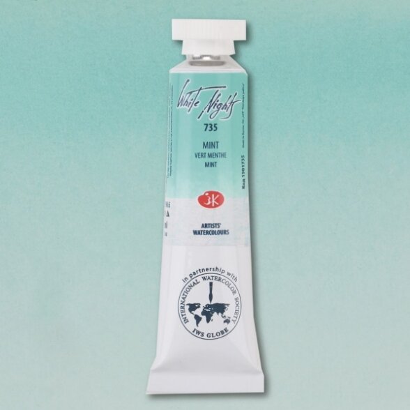 Akvarelė tūtelėje White Nights 10 ml Nr.735 mėtų spalvos Akvarelė tūtelėje White Nights 10 ml Nr.735 mėtų spalvos