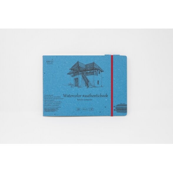 Акварельная книжка (сшитая) Authenticbook SMLT, 245 × 176 мм, 12 листов, 280 г/м², с закладкой Акварельная книжка (сшитая) Authenticbook SMLT, 245 × 176 мм, 12 листов, 280 г/м², с закладкой