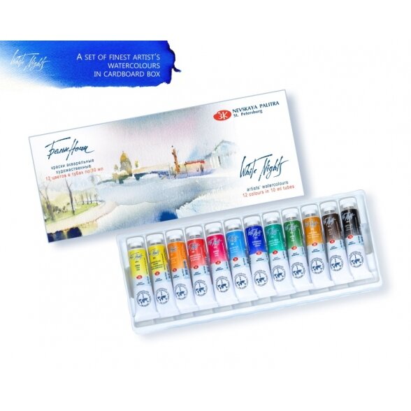 Akvarelės rinkinys White Nights  12x10 ml plastikas/kartonas