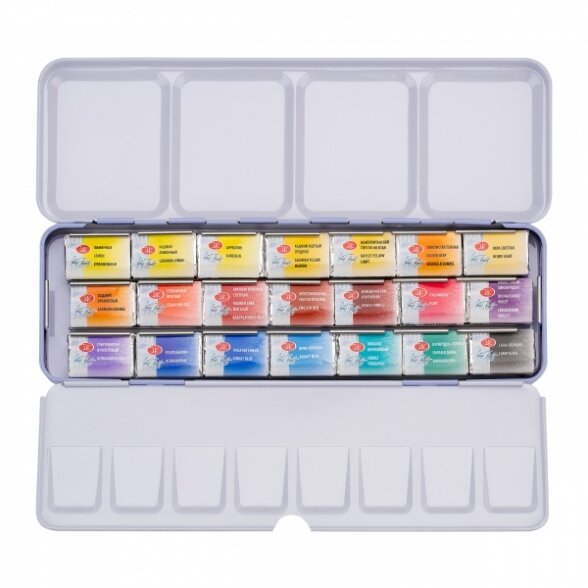 Akvarelės rinkinys White Nights 21x2,5 ml metalinėje dėžutėje Akvarelės rinkinys White Nights 21x2,5 ml metalinėje dėžutėje