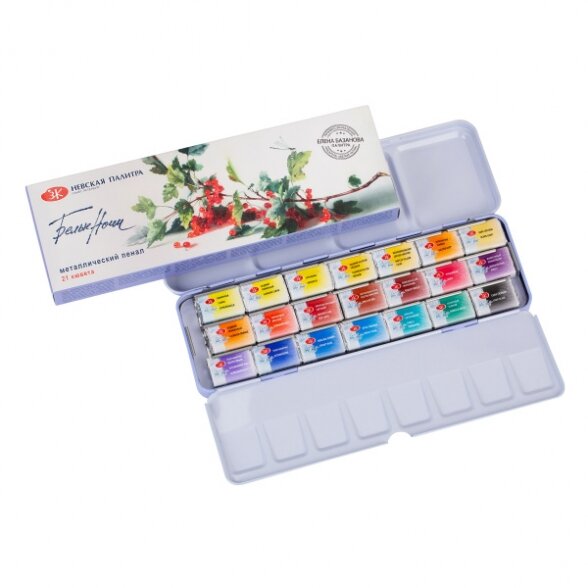 Akvarelės rinkinys White Nights Bazanovoy 21x2,5 ml metalinėje dėžutėje Akvarelės rinkinys White Nights Bazanovoy 21x2,5 ml metalinėje dėžutėje