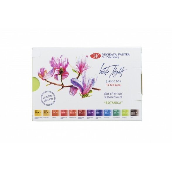 Akvarelės rinkinys White Nights Botanica 12x2,5 ml kiuvetės