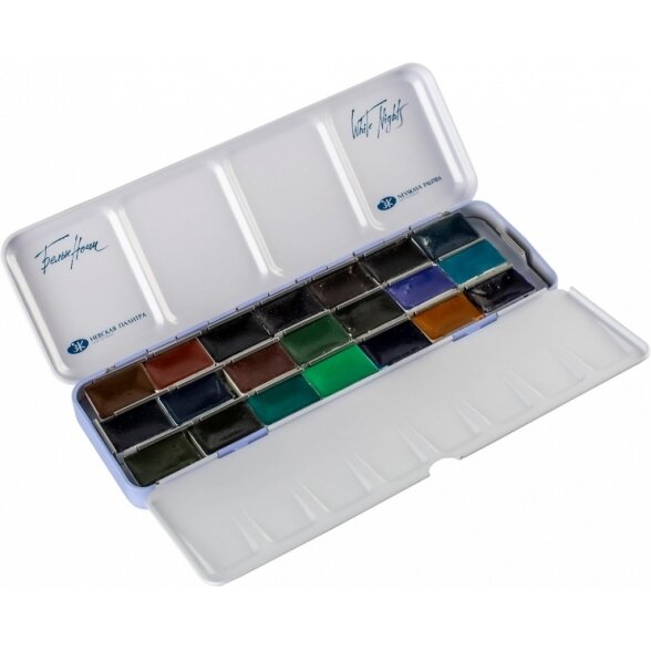 Artists' watercolours set White Nights 21x2.5 ml pans metal box 4