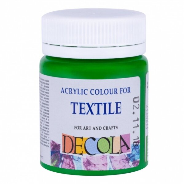 Akriliniai dažai audiniams Decola 50 ml Nr.717 šviesiai žalios spalvos
