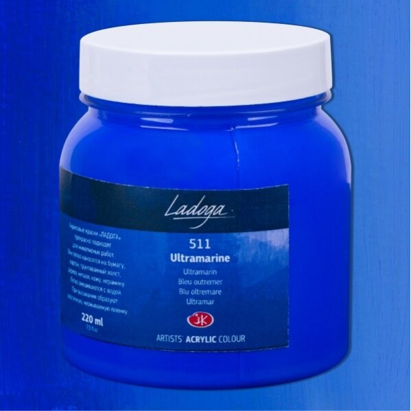 Ladoga Acrylic Paint 220 ml Jar — 511 Ultramarine Ladoga Acrylic Paint 220 ml Jar — 511 Ultramarine