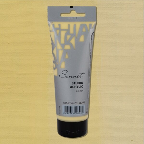 Akriliniai dažai dailei Sonnet 120 ml Nr.240 pasteliniai geltonos spalvos Akriliniai dažai dailei Sonnet 120 ml Nr.240 pasteliniai geltonos spalvos