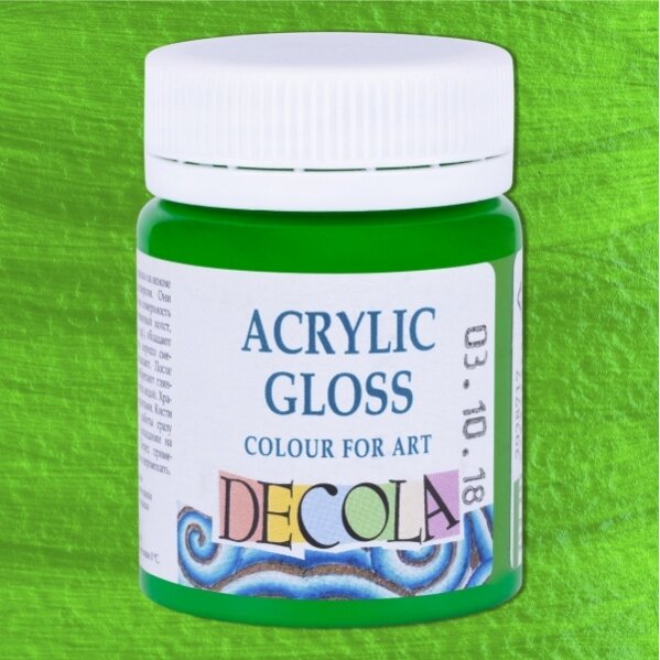 Akriliniai dažai Decola 50 ml Nr.717 šviesiai žalios spalvos