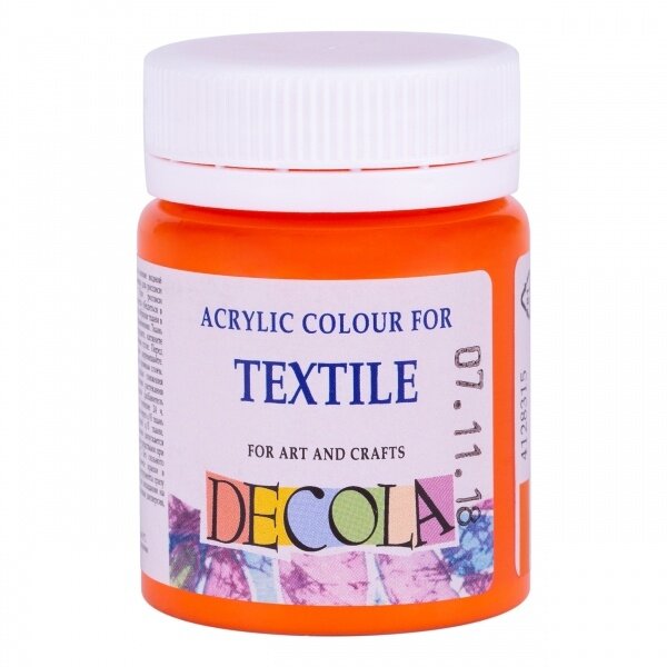 Akriliniai dažai audiniams Decola 50 ml Nr.315 oranžinės spalvos