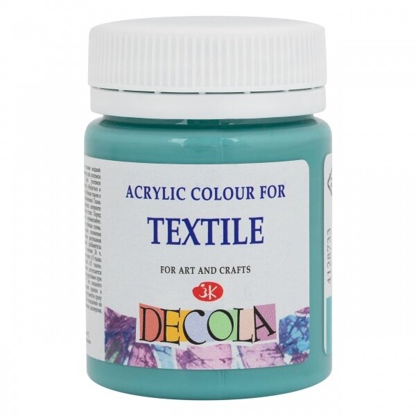 Akriliniai dažai audiniams Decola 50 ml Nr.733 turkiška žalia 2 Akriliniai dažai audiniams Decola 50 ml Nr.733 turkiška žalia 2