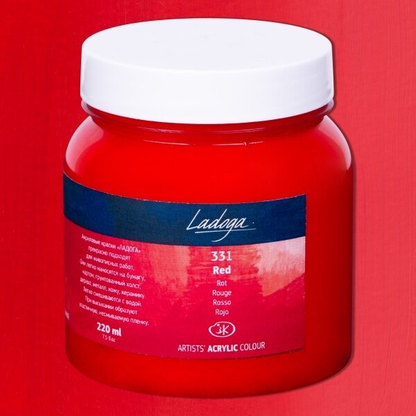 Ladoga Acrylic Paint 220 ml Jar — 331 Red
