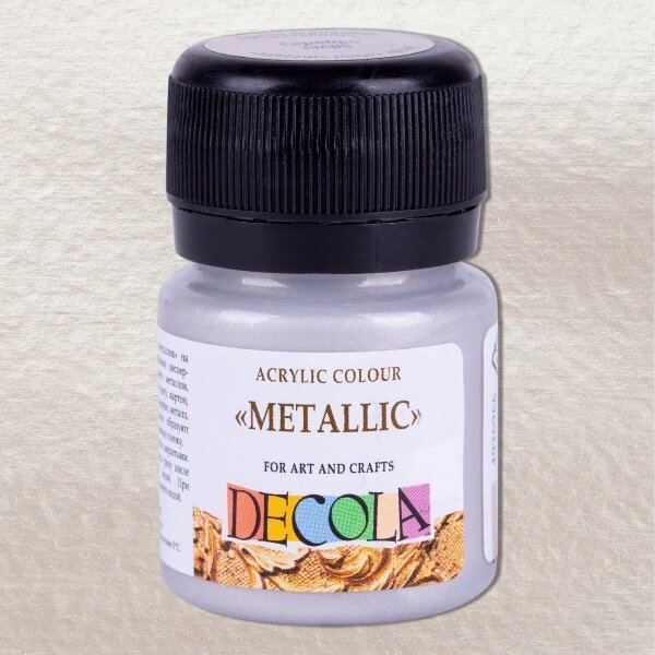 Acrylic Colours "Metallic" Decola in Plastic Jar 20 ml — 966 Silver