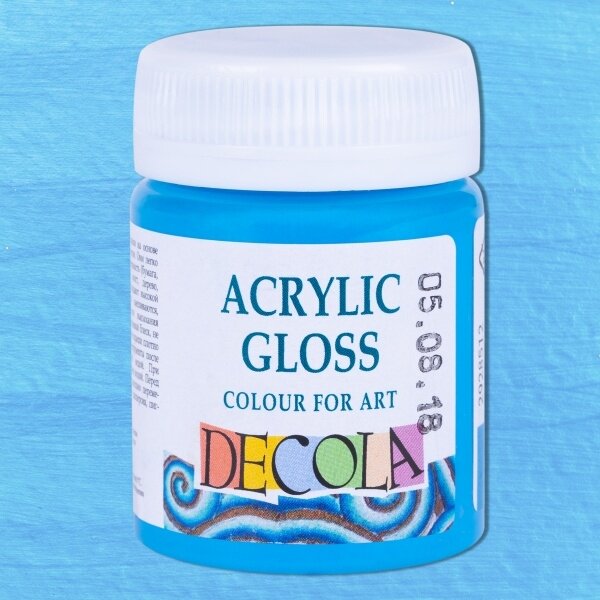 Acrylic Gloss Colours Decola in Plastic Jar 50 ml — 512 Celestial Blue Acrylic Gloss Colours Decola in Plastic Jar 50 ml — 512 Celestial Blue