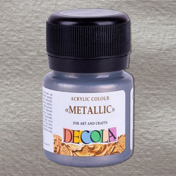 Akriliniai dažai Decola Metallic 20 ml Nr.962 tamsiai sidabro spalvos Akriliniai dažai Decola Metallic 20 ml Nr.962 tamsiai sidabro spalvos