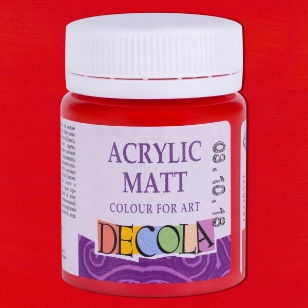 Akriliniai dažai matiniai Decola 50 ml Nr.331 raudonos spalvos