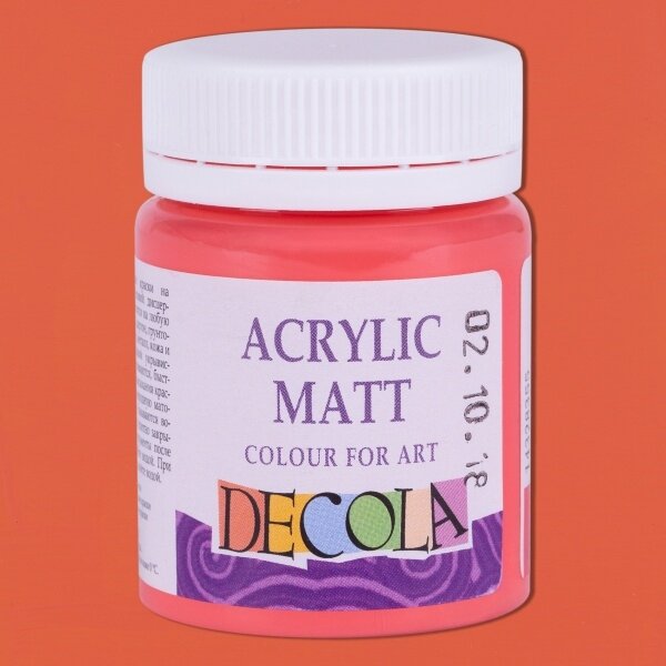 Akriliniai dažai matiniai Decola 50 ml Nr.355 koralo spalvos Akriliniai dažai matiniai Decola 50 ml Nr.355 koralo spalvos
