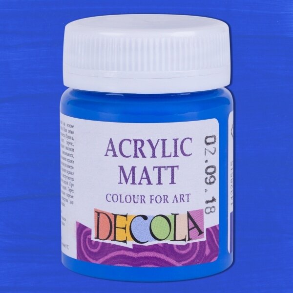Akriliniai dažai matiniai Decola 50 ml Nr.515 mėlynas Akriliniai dažai matiniai Decola 50 ml Nr.515 mėlynas