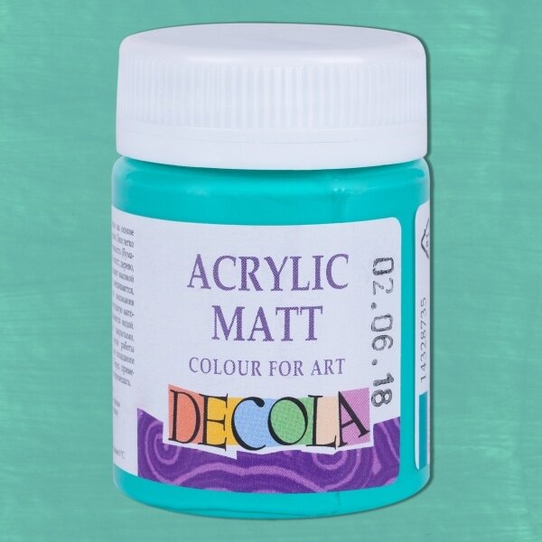 Akriliniai dažai matiniai Decola 50 ml Nr.735 mėtos spalvos Akriliniai dažai matiniai Decola 50 ml Nr.735 mėtos spalvos
