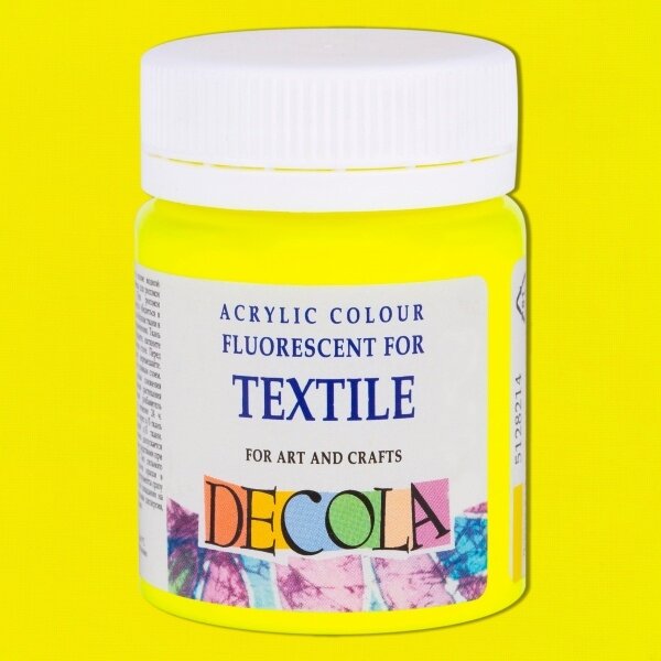 Akriliniai fluorescentiniai dažai audiniams Decola 50 ml Nr.214 citrinos spalvos Akriliniai fluorescentiniai dažai audiniams Decola 50 ml Nr.214 citrinos spalvos