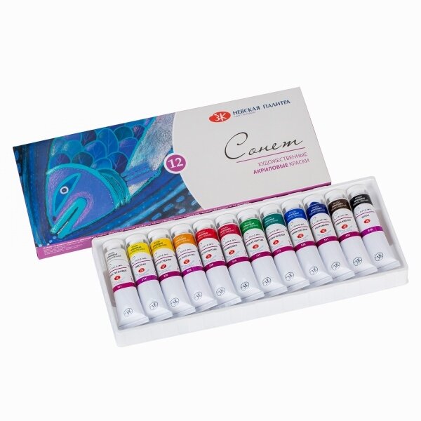 Set of artistic acrylic paints "Sonnet" 12*18 ml. 1