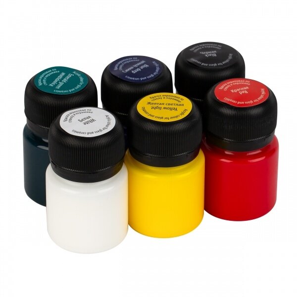 Akrilinių dažų rinkinys stiklui ir keramikai Decola 6x20 ml 2 Akrilinių dažų rinkinys stiklui ir keramikai Decola 6x20 ml 2
