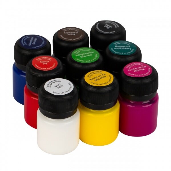 Akrilinių dažų rinkinys stiklui ir keramikai Decola 9x20 ml 2 Akrilinių dažų rinkinys stiklui ir keramikai Decola 9x20 ml 2