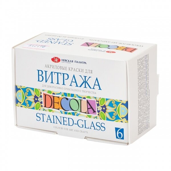 Akrilinių vitražinių dažų rinkinys Decola 6x20 ml 1 Akrilinių vitražinių dažų rinkinys Decola 6x20 ml 1