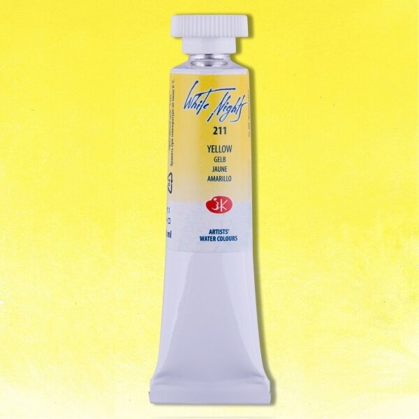 Akvarelė tūtelėje White Nights 10 ml Nr.211 geltonos spalvos Akvarelė tūtelėje White Nights 10 ml Nr.211 geltonos spalvos