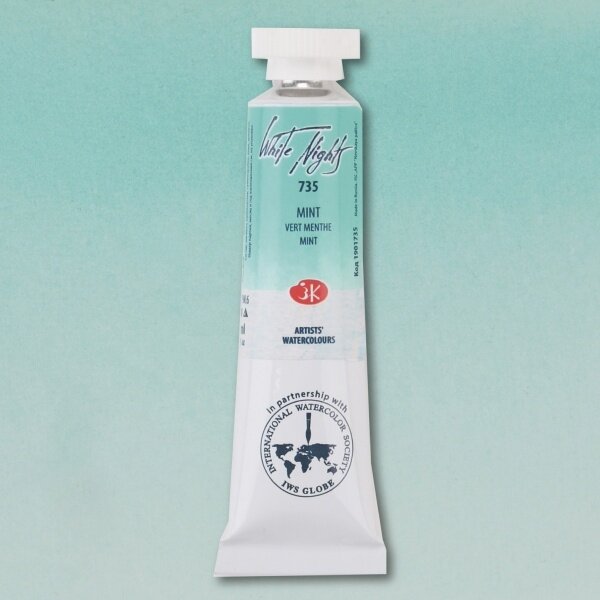 Akvarelė tūtelėje White Nights 10 ml Nr.735 mėtų spalvos