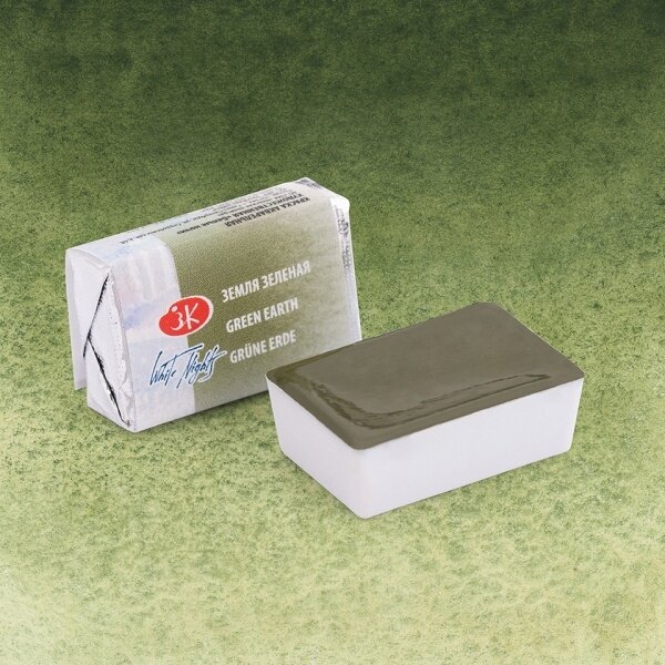 White Nights Watercolor Half Pan 2.5 ml — 730 Green Earth