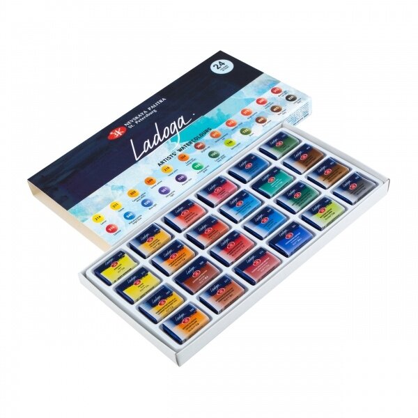 Akvarelės rinkinys Ladoga 24 spalvos po 2,5 ml 2